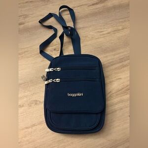 RDIF Journey Baggallini Small Crossbody Navy Blue Bag NEW